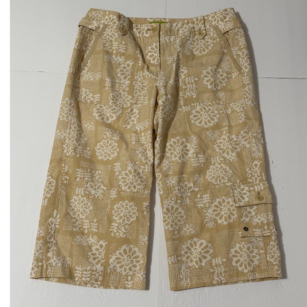 Sigrid Olsen Poet 9 Floral Print Cargo Capri Pants, Size 10P